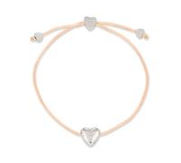 Copenhagen STUDIOS Bracelet Balloon Hearts - Damenarmband mit Nylonband & Herzanhänger aus poliertem Edelstahl - stufenlos verstellbar