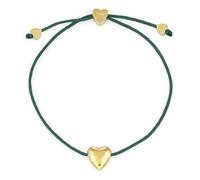 COPENHAGEN STUDIOS Armband Balloon Heart – Edelstahl/Nylon, 14K-vergoldet, Grün, Damen, 24 cm