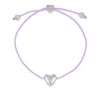 COPENHAGEN STUDIOS Armband Balloon Hearts Edelstahl Nylonband Herzanhänger Lila 24 cm Damen