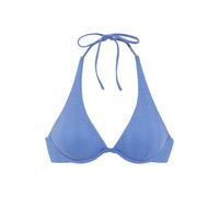 Bügel-Bikini-Top COPENHAGEN STUDIOS "Nela", Damen, Gr. 36, Cup B, blau, Rippware, Recycling-Polyamid, strukturiert, unifarben, Bikini-Oberteile, aus modischer Strukturware (82528813-36) blau