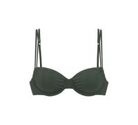 Bügel-Bikini-Top COPENHAGEN STUDIOS "Nela", Damen, Gr. 36, Cup B, grün (dunkelgrün), Rippware, Recycling-Polyamid, strukturiert, unifarben, Bikini-Oberteile, mit Doppelträgern (74473528-36) dunkelgrün