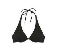 Bügel-Bikini-Top COPENHAGEN STUDIOS "Nela", Damen, Gr. 36, Cup C, schwarz, Rippware, Recycling-Polyamid, unifarben, strukturiert, Bikini-Oberteile, aus modischer Strukturware (42169161-36) schwarz