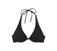 Bügel-Bikini-Top COPENHAGEN STUDIOS "Nela", Damen, Gr. 38, Cup C, schwarz, Rippware, Recycling-Polyamid, unifarben, strukturiert, Bikini-Oberteile, aus modischer Strukturware (42169161-38) schwarz