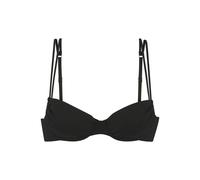 Bügel-Bikini-Top COPENHAGEN STUDIOS "Nela", Damen, Gr. 42, Cup F, schwarz, Rippware, Recycling-Polyamid, strukturiert, unifarben, Bikini-Oberteile, mit Doppelträgern (94076756-42) schwarz