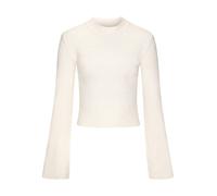 Langarmshirt COPENHAGEN STUDIOS, Damen, Gr. 48/50, creme, Rippstrick, Obermaterial: 50% Viskose, 28% Polyester, 22% Nylon, unifarben, ohne Ausschnitt, Trompetenärmel, Shirts, aus hochwertiger, feiner 