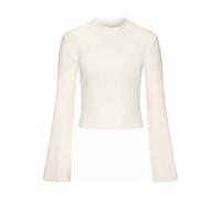 Langarmshirt COPENHAGEN STUDIOS, Damen, Gr. 36/38, creme, Rippstrick, Obermaterial: 50% Viskose, 28% Polyester, 22% Nylon, unifarben, ohne Ausschnitt, Trompetenärmel, Shirts, aus hochwertiger, feiner