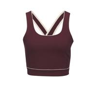 Crop-Top COPENHAGEN STUDIOS, Damen, Gr. L (44/46), weinrot, Trikot, Obermaterial: 78% Polyester, 22% Elasthan, unifarben mit Farbeinsatz, figurbetont bauchfrei, Rundhals, Tops, mit überkreuzten Träger