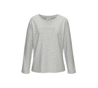 Langarmshirt COPENHAGEN STUDIOS, Damen, Gr. 32/34, hellgrau, Sweatware, Obermaterial: 58% Baumwolle, 39% Polyester, 3% Elasthan, unifarben, oversize, Rundhals, Shirts Langarmshirt, mit hochwertiger Lo
