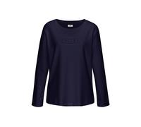 Langarmshirt COPENHAGEN STUDIOS, Damen, Gr. 32/34, dunkelblau, Sweatware, Obermaterial: 58% Baumwolle, 39% Polyester, 3% Elasthan, unifarben, oversize, Rundhals, Shirts Langarmshirt, mit hochwertiger 