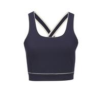 Crop-Top COPENHAGEN STUDIOS, Damen, Gr. S (36/38), navy, Trikot, Obermaterial: 78% Polyester, 22% Elasthan, unifarben mit Farbeinsatz, figurbetont bauchfrei, Rundhals, Tops, mit überkreuzten Trägern i