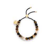 Copenhagen STUDIOS Damen Armband aus Leder mit Beads und Logotag | Wasserfest, hautfreundlich, Länge 25 cm, Perlen-Design