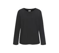Langarmshirt COPENHAGEN STUDIOS, Damen, Gr. 40/42, schwarz, Sweatware, Obermaterial: 58% Baumwolle, 39% Polyester, 3% Elasthan, unifarben, oversize, Rundhals, Shirts Langarmshirt, mit hochwertiger Log