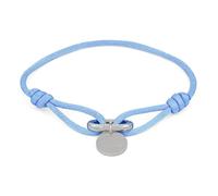 Copenhagen STUDIOS Fabric Link Bracelet - hellblau, silber - Damenarmband mit geknotetem Stoffband & Karabiner-Charm - Edelstahl poliert - stufenlos verstellbar