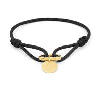 COPENHAGEN STUDIOS Armband Fabric Link Damen Schwarz Edelstahl 14K vergoldet One Size
