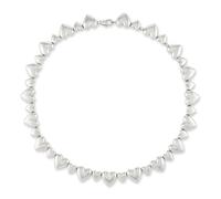 Copenhagen STUDIOS Halskette Puffy Hearts - silber - Statement-Kette mit Herzen aus poliertem Edelstahl - verstellbare Länge - wasserfest & hautfreundlich