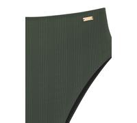 Highwaist-Bikini-Hose COPENHAGEN STUDIOS "Nela", Damen, Gr. 44, N-Gr, dunkelgrün, Rippware, Recycling-Polyamid, strukturiert, unifarben, Badehosen, mit höherem Beinausschnitt (77817400-44) dunkelgrün