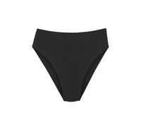 Highwaist-Bikini-Hose COPENHAGEN STUDIOS "Nela", Damen, Gr. 40, N-Gr, schwarz, Rippware, Recycling-Polyamid, unifarben, strukturiert, Badehosen, mit höherem Beinausschnitt (51798451-40) schwarz