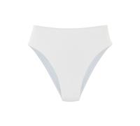 Highwaist-Bikini-Hose COPENHAGEN STUDIOS "Nela", Damen, Gr. 36, N-Gr, weiß, Rippware, Recycling-Polyamid, unifarben, strukturiert, Badehosen, mit höherem Beinausschnitt (59868234-36) weiß