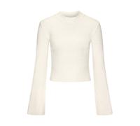 Langarmshirt COPENHAGEN STUDIOS, Damen, Gr. 48/50, creme, Rippstrick, Obermaterial: 50% Viskose, 28% Polyester, 22% Nylon, unifarben, ohne Ausschnitt, Trompetenärmel, Shirts, aus hochwertiger, feiner 