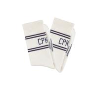 Langsocken COPENHAGEN STUDIOS, Damen, Gr. 43-46, 2x creme weiß mit marine, Baumwollmischung, unifarben, elastisch, Socken, mit Pikeé-Struktur unter der Sohle (88177118-43) 2x creme weiß mit marine