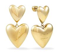 COPENHAGEN STUDIOS Ohrringe Puffy Hearts - gold - voluminöse Herzen - Damen-Ohrstecker aus poliertem Edelstahl mit 14K Vergoldung - wasserfest & hautfreundlich