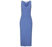 Strickkleid COPENHAGEN STUDIOS, Damen, Gr. 40/42, N-Gr, blau, Feinripp, Obermaterial: 50% Viskose, 28% Polyester, 22% Polyamid, unifarben, figurbetont lang, V-Ausschnitt, Kleider, aus hochwertigem Rip