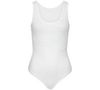 Stringbody COPENHAGEN STUDIOS "mit hochwertiger Logostickerei", Damen, Gr. S (36), N-Gr, weiß, Feinripp, Obermaterial: 96% Baumwolle, 4% Elasthan, bestickt, unifarben, Basic, bequem, tiefer Rundhals,