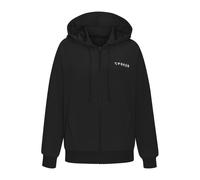 Sweatjacke COPENHAGEN STUDIOS, Damen, Gr. L (44/46), schwarz, Obermaterial: 65% Polyester, 30% Viskose, 5% Elasthan, unifarben, bedruckt, sportlich, bequem hüftlang, Langarm Rippbündchen, Sweatjacken,