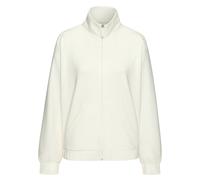 Sweatjacke COPENHAGEN STUDIOS, Damen, Gr. 32/34, weiß (wollweiß), Sweatware, Obermaterial: 54% Modal, 40% Polyester, 6% Elasthan, unifarben, casual, bequem hüftlang, Langarm elastischer Bund, Sweatjac