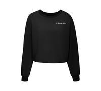 Sweatshirt COPENHAGEN STUDIOS, Damen, Gr. S (36/38), schwarz, Obermaterial: 65% Polyester, 30% Viskose, 5% Elasthan, bedruckt, unifarben, bequem hüftlang, Rundhals, Rippbündchen mit innenliegendem Gum