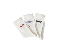 COPENHAGEN STUDIOS Tennissocken Damen 3x off white mit farbigem Markenlogo Gr.35-38