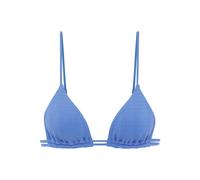 Triangel-Bikini-Top COPENHAGEN STUDIOS "Nela", Damen, Gr. 38, Cup C/D, blau, Rippware, Recycling-Polyamid, strukturiert, unifarben, Bikini-Oberteile, aus modischer Strukturware (24515969-38) blau