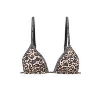 Triangel-Bikini-Top COPENHAGEN STUDIOS "Leody", Damen, Gr. 38, Cup A/B, braun, bedruckt, Obermaterial: 84% Polyamid, 16% Elasthan. Futter: 92% Polyester, 8% Elasthan, Animalprint, Bikini-Oberteile, Mi