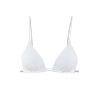 Triangel-Bikini-Top COPENHAGEN STUDIOS "Nela", Damen, Gr. 42, Cup A/B, weiß, Rippware, Recycling-Polyamid, strukturiert, unifarben, Bikini-Oberteile, aus modischer Strukturware (43723324-42) weiß