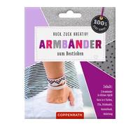 COPPENRATH 0094920 Armbänder zum Besticken: Glitzer-Optik silber (100% selbst gemacht)