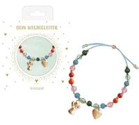 COPPENRATH 95716 Perlenarmband mit Halbedelstein- und Holzperlen und 2 Anhängern