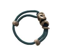 COPPERTIST.WU Messing Schlange Seil Armband Milan/geflochtene Seil einstellbar bunte handgemachte Geschenke für Männer Frauen, 20 Farben, M/L (Schwarze Mamba - Milanseil)