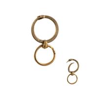COPPERTIST.WU Ouroboros Schnappverschluss Messing Schlüsselanhänger Schlüsselanhänger Federclip Ring mit Schlange Muster Schlüsselring, Schlüsselanhänger mit Schlangenmuster, Small