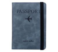 Coptiner Reisepasshülle mit RFID-Blocker Tragbare Reisepass Tasche PU Leder Passport Cover Ausweistasche Kreditkarten Schutzhülle Reise Dokumente Travel Organizer Wallet Reisezubehör (Blau)