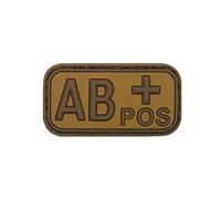Copytec AB Pos Patch 3D Rubber Emblem Blutgruppe Plus Aufnäher Tropen Sand Sek Erstehilfe 5x2,5cm #20481