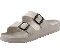 Coqui Herren Badeschuhe Duschschuhe Slider Sandalen Freizeitsandalen Hausschuhe Slipper Pantoletten Gummi antibakteriell rutschfest 8301 (Grau, Numeric_44)