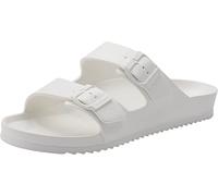 Coqui Kong Herren Badeschuhe Duschschuhe Sandalen Freizeitsandalen Hausschuhe Slipper Pantoletten Gummi antibakteriell rutschfest 8301 (White, Numeric_45)