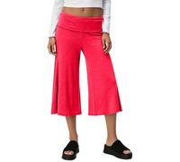 Coral Fold Over Yoga Pant Damen 3/4 Hose Cropped Faltenhose Palazzo Yoga Hose mit Raffung Weite Lounge Baumwolle Loose Fit Uni Corals Pants Yogahose Korallfarbene mit Hohem Umschlagbund