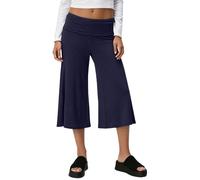 Coral Fold Over Yoga Pant Damen 3/4 Hose Cropped Faltenhose Palazzo Yoga Hose mit Raffung Weite Lounge Baumwolle Loose Fit Uni Corals Pants Yogahose Korallfarbene mit Hohem Umschlagbund