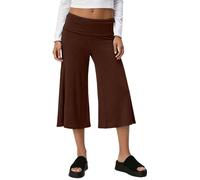 Coral Fold Over Yoga Pant Damen 3/4 Hose Cropped Faltenhose Palazzo Yoga Hose mit Raffung Weite Lounge Baumwolle Loose Fit Uni Corals Pants Yogahose Korallfarbene mit Hohem Umschlagbund