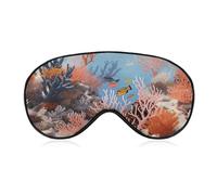 Coral Reef Augenmaske für Damen & Herren, atmungsaktive & verstellbare Augenabdeckung, ultraweiche Schlafmaske, leichte Reise-Augenbinde für Flugzeug, Nickerchen, Nachtschlaf