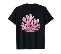 Coral Reef Pink Summer Girly Floral Cruise am Strand für Mädchen und Damen T-Shirt