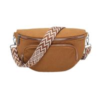 Cord-Brusttasche, modische Gürteltasche, breiter Gitarrengurt, stilvolle Umhängetasche, mehrere Taschen, Hobo-Schultertasche, Outdoor-Reisetasche (braun)