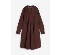 Midikleid BONPRIX "Kleid aus Baumwollcord", Damen, Gr. 52, N-Gr, braun (terrabraun), Obermaterial: 98% Baumwolle, 2% Elasthan, A-Linie, Kleider Midikleid, für entspannten Look, aus weichem Baumwollcor