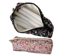 Cord Pencil Case - 2 Stücke Cord Makeup Tasche,3D Blumen Stickerei Halter Organizer Box Brieftasche Schule Teen Kinder College Makeup Teens Jungen Mädchen Reise